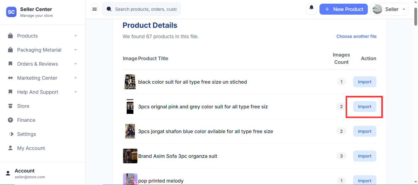 Review and publish imported products in EasyBazaar seller dashboard before going live